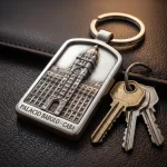 Llavero Metálico Conmemorativo con Escudo Municipal en Relieve