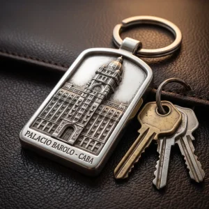 Llavero Metálico Conmemorativo con Escudo Municipal en Relieve